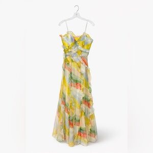 Hutch Strapless Ruffle Chiffon Maxi Dress